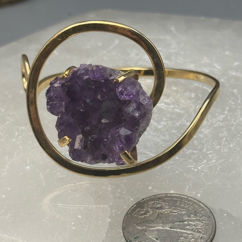 Gold Plated Amethyst Geode Women's Bracelet
